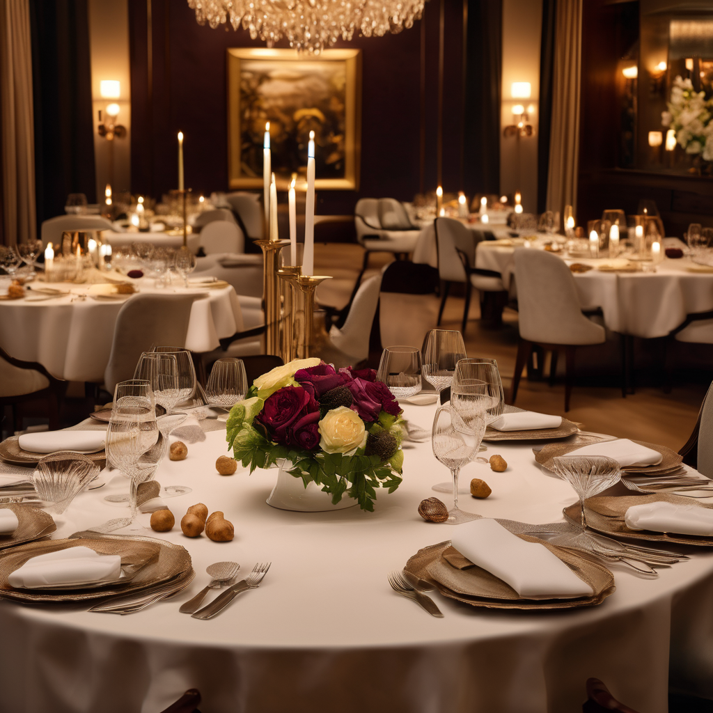 Premium catering with elegant table settings and professional service