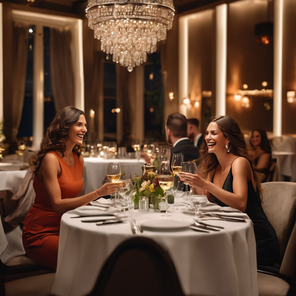 Happy guests enjoying curated live music dining experience